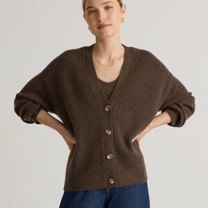 Quince Mongolian Cashmere Fisherman Cropped Cardigan Sweater